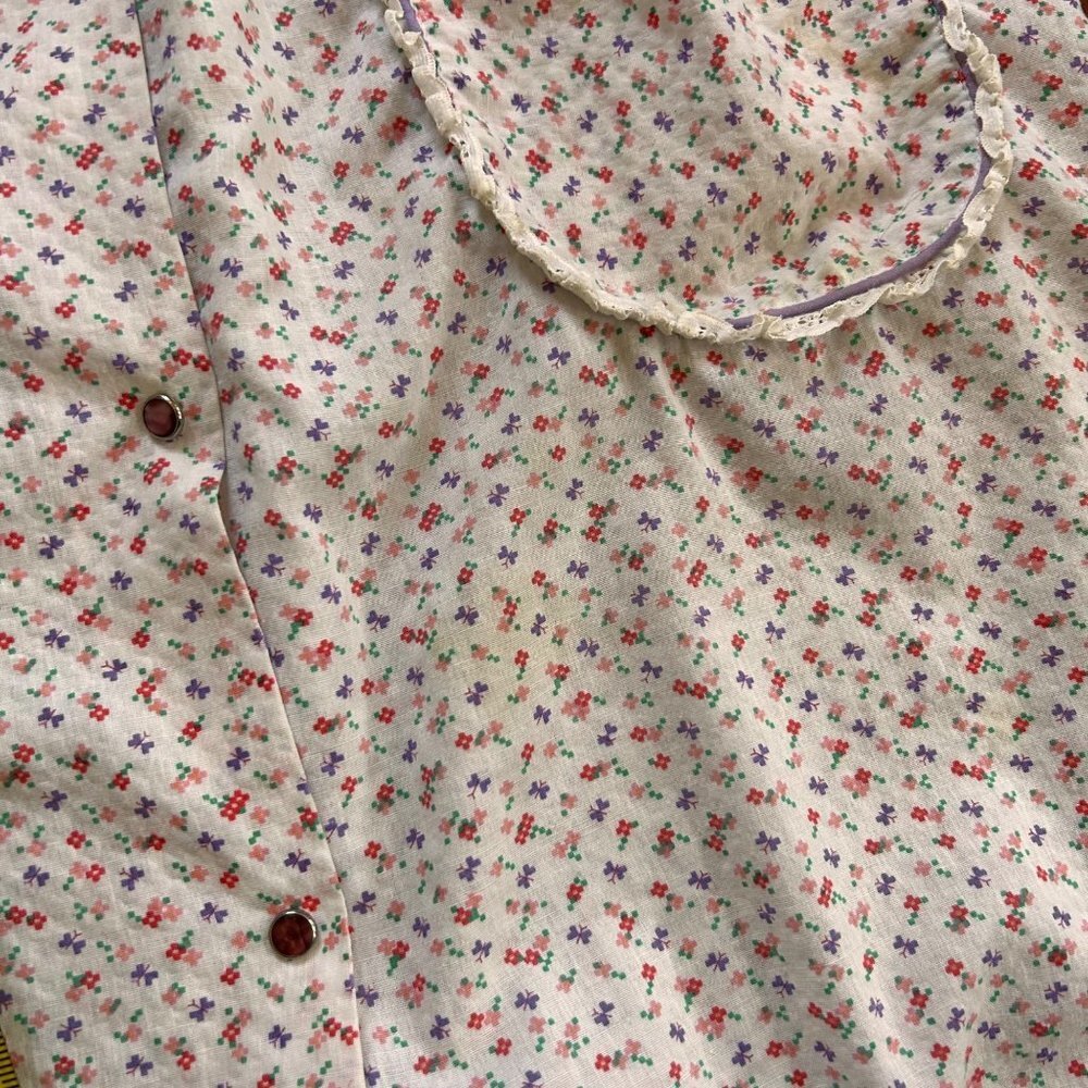 Vintage Leisure Life Womens House Dress Size Large Robe Housecoat Pearl Snap 70s - Picture 8 of 12